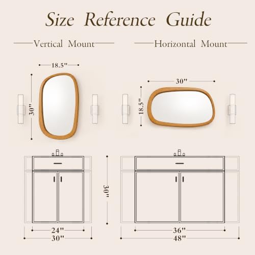 Saliwa Wood Mirrors for Wall, Living Room, Entryway Hallway, Bathroom - Image 7