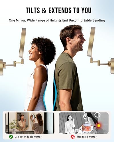 10" Brass Wall Mount Magnifying Mirror - Image 6