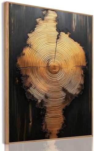 Tree Ring Wall Art Framed, Modern Nature Decor by IBHJSARTWallArt