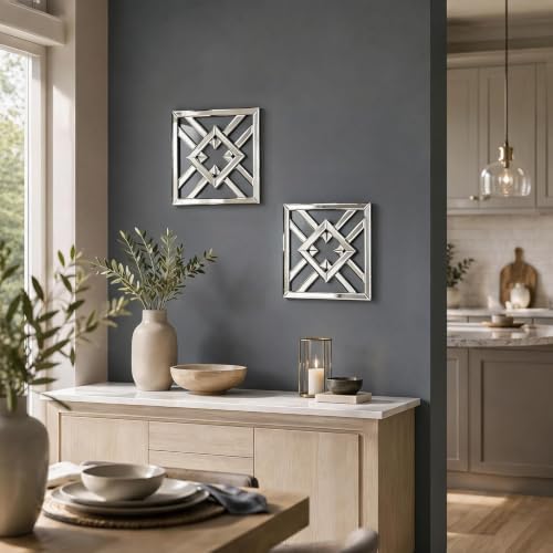 Square Decorative Wall Mirror 12 x 12 Inch, Modern Wall Mounted Accent Mirror - Image 4