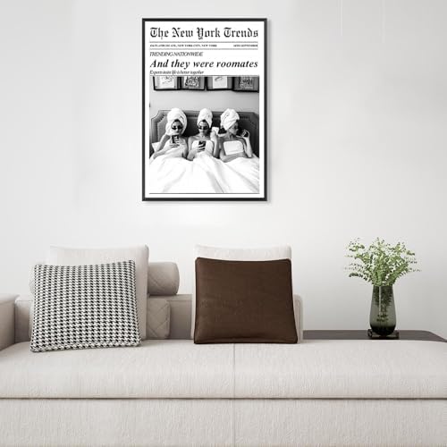 Vintage Black And White Newspaper Canvas Wall Art Trendy And They Were - Image 5