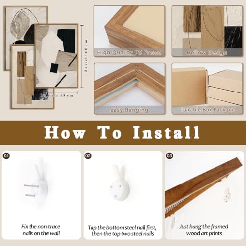 BINCUE Abstract Modern Wall Art Decor Framed Neutral Painting Prints Artwork - Image 7