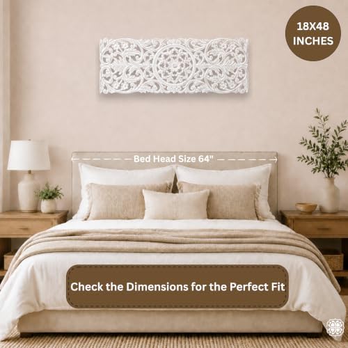 JFY Designs Lisle Hand Carved Wood Medallion Wall Panels Bedroom Décor - Image 3