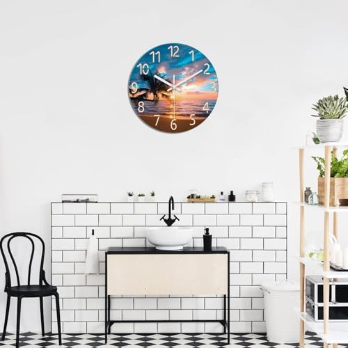 XFM Beach Wall Clocks Battery Operated 12 Inch Sunset Nautical - Image 4