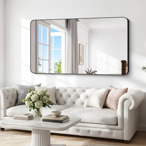BONEWEI 72x40 inch Large Bathroom Mirror, Wall Mounted Bathroom Frame Vanity - Image 5