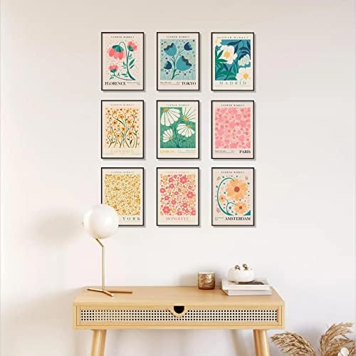 Flower Market Poster Set of 6, Abstract Flower Market Wall Art Prints, Vintage - Image 5