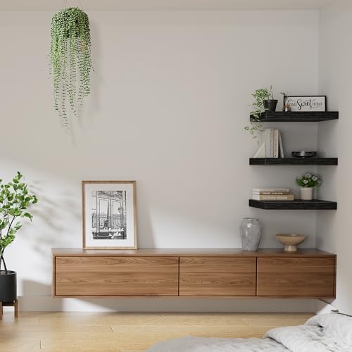 QEEIG 10" Deep Floating Projector Shelves Under TV Shelf - Image 6