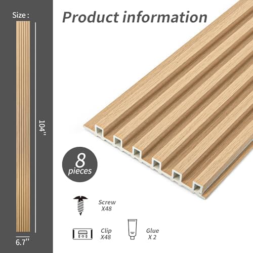Art3dwallpanels Wood Panels for Wall, 8 Pack Thick Slat Panel - Image 2