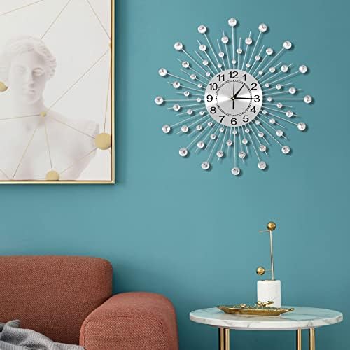 Large Wall Clock for Living Room Decor Non-Ticking Quiet Metal Quartz Clocks - Image 2