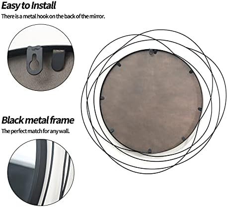 ironsmithn 26.8 Inch Round Black Mirror - Image 3