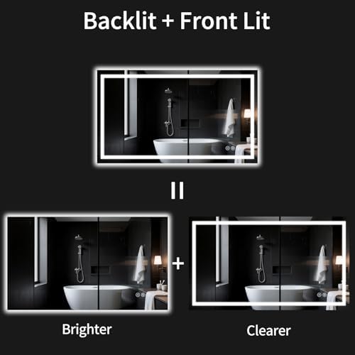 32"x50" Lighted LED Bathroom Mirror - Image 2