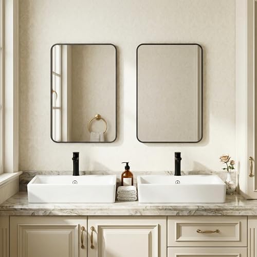 2-Pack 20X30 Inch Bathroom Mirror, Rectangle Aluminum Frame Mirror Anti-Rust by Furnivio