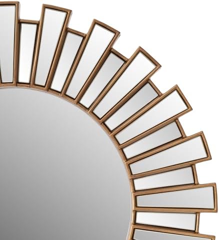 SHYFOY 23.6" Gold Sunburst Wall Mirror, Round Beveled Decorative Mirror - Image 6