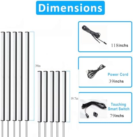 Besseto LED Wall Panel Lights Black, Wood Slat Wall Panel Strip Light, 3000K - Image 4