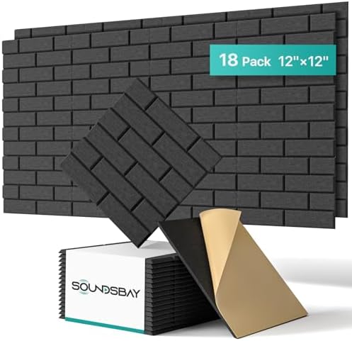 Soundsbay 18-Pack Brick Acoustic Panels, Self-Adhesive by Soundsbay