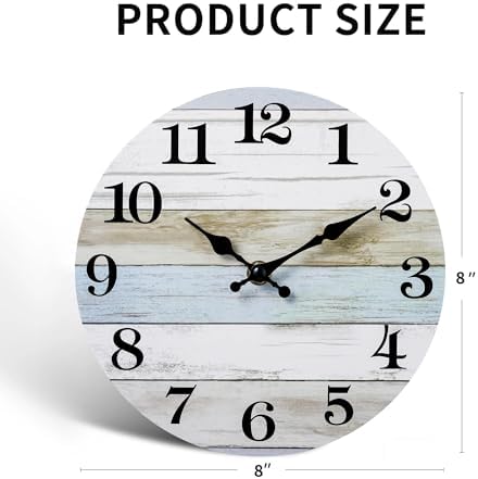 8 Inch Wall Clock, Silent Battery Operated Analog Clock - Image 3