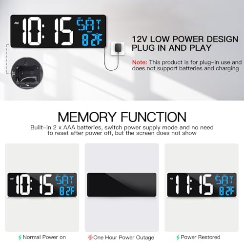 17" Large Digital Wall Clock - Image 6