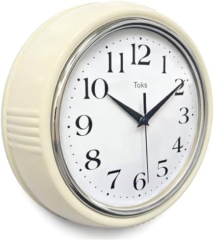 Lily's Home Retro Wall Clock, 9.5 Inch Vintage Design, Silent Non-Ticking by LilysHome