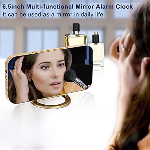 SZELAM Digital Alarm Clock, LED and Mirror Desk Clock Large Display, - Image 2