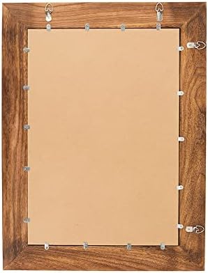 YOSHOOT Rustic Wooden Framed Wall Mirror, Natural Wood Bathroom Vanity Mirror - Image 3