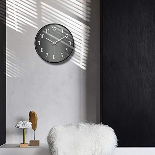 Silent Non-Ticking Analog Wall Clock, Gradient Black - Image 4