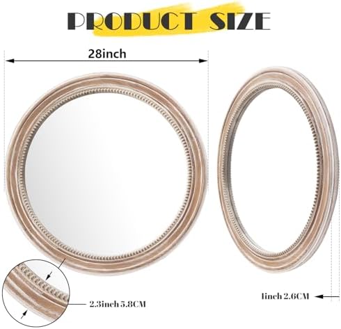 Round Wood Mirror - Image 2