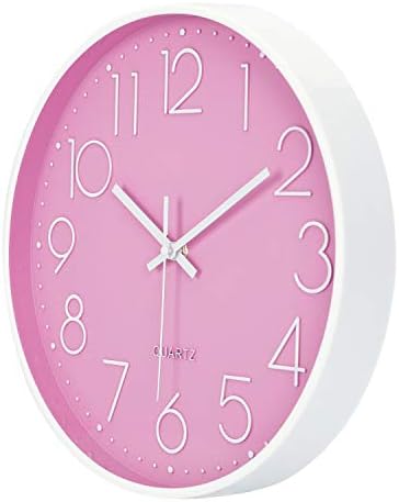 Lafocuse 12 inch Modern Analog Pink Wall Clock - Image 5