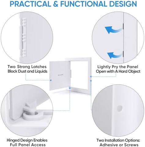 TICONN 8" x 8" Access Panel for Drywall, ABS Wall Hole Cover, Access Door - Image 3