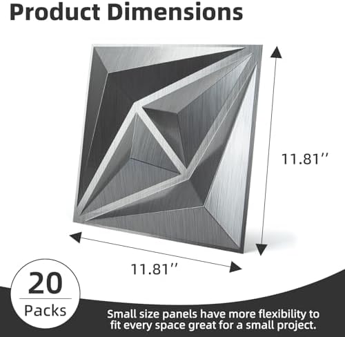AMZDEPOT 3D Wall Panels, 12x12 Inch - Image 2