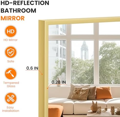 Bathroom Vanity Mirror for Wall 2Pack 36"x24" Bathroom Mirror for Over Sink - Image 3