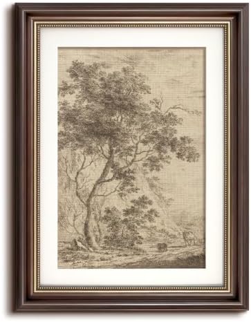 VIYYIEA Vintage Wall Art, Rustic Sketch Oak Tree Landscape Prints 12×16 in by VIYYIEAART