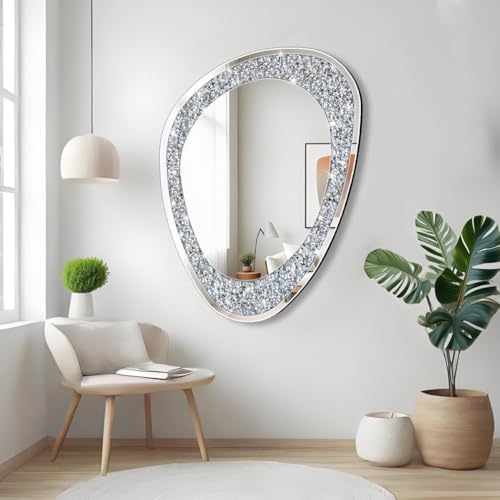DMDFIRST Modern Irregular Shaped Wall Mirror – 32x23.5 Inch Decorative Oval - Image 2