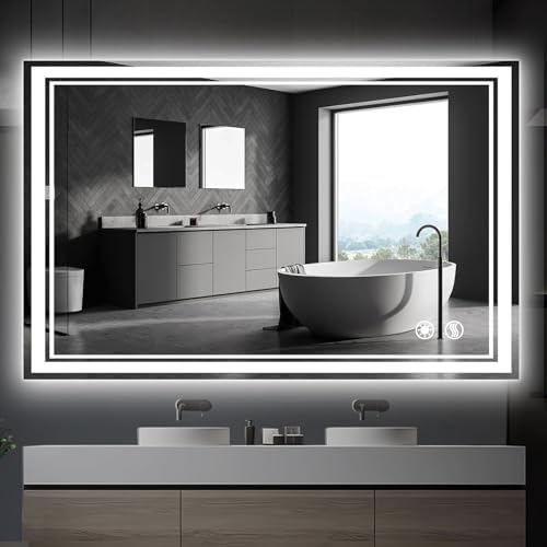 48 x 28'' LED Mirror for Bathroom, Bathroom Mirror by WUENLux