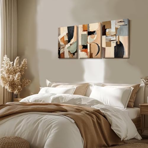 LYYGLYY 3Pcs Framed Abstract Textured Canvas Print Wall Art 12x16 Inches - Image 3