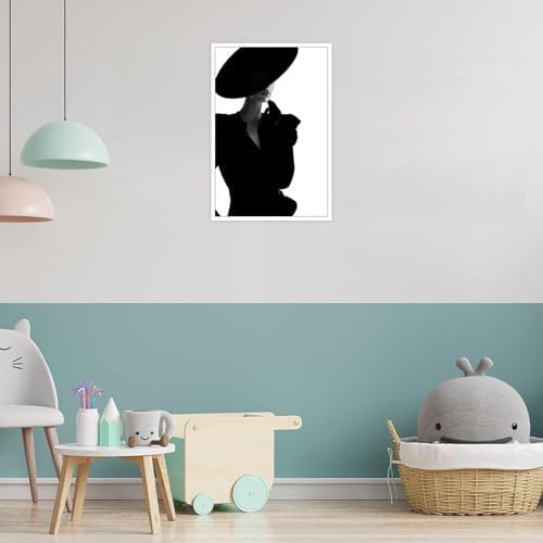 Trendy Magazine Cover Poster Black And White Fashion Women Canvas Wall Art - Image 4