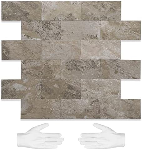 STICKGOO 10-Sheet Subway Tile Peel and Stick Backsplash, Rust Slate by STICKGOO