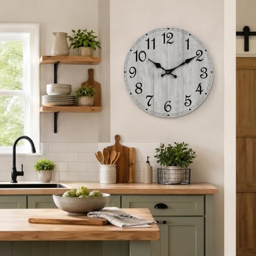 12 Inch Wall Clock, Silent Battery Operated Analog Clock - Image 3