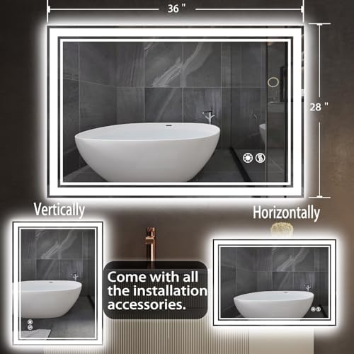 28 x 36'' Bathroom Mirror with Lights - Image 3