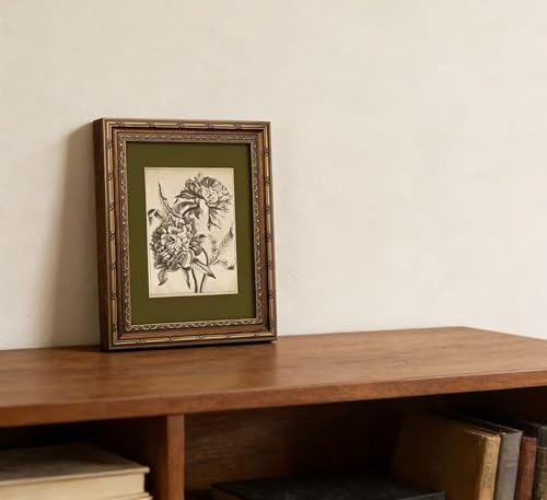 Vintage Gold Framed Floral Canvas Wall Art, Retro Flower Sketch Botanical - Image 6
