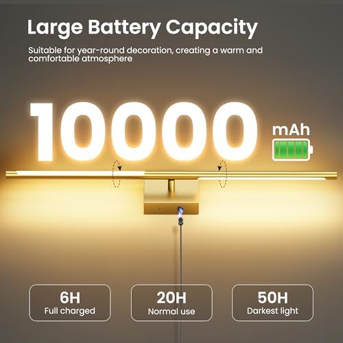 10000mAh Battery Operated Wall Sconces Set of 2 - Image 3