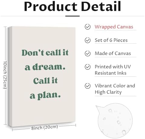Office Wall Art Motivational Posters Inspirational Quote Canvas Wall Decor - Image 2
