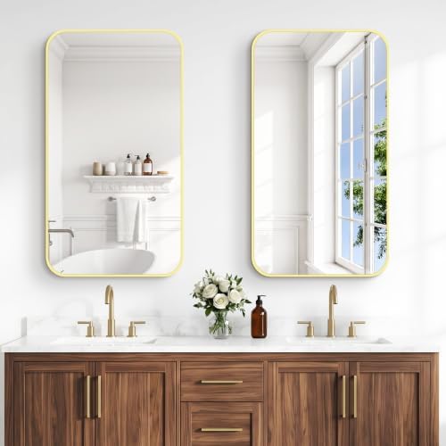 BONEWEI Gold Bathroom Mirror, 20x36 inch Wall Mirror - Image 6
