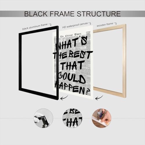 Retro Black And White Newspaper Poster Whats The Best That Could Happen Canvas - Image 3
