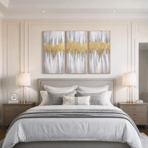 SAFERRYHOME Abstract Hand Painted Wall Art, Large 20"x40"x3 Framed - Image 2