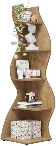 Tribesigns Corner Shelf, Modern 5-Tier Wall Corner Bookshelf, Stylish Corner by Tribesigns