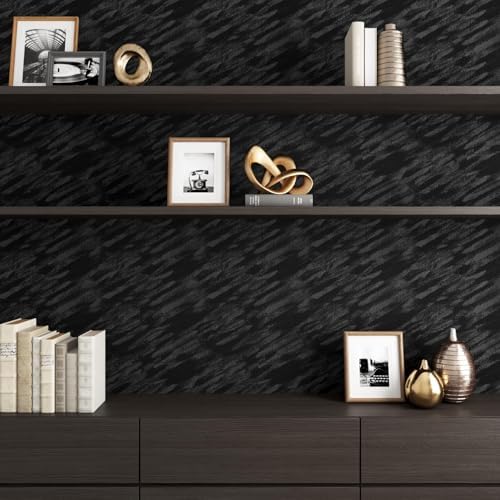Onyx Black Velvet Wallpaper Peel and Stick Soft Textured Black Felt Contact - Image 5