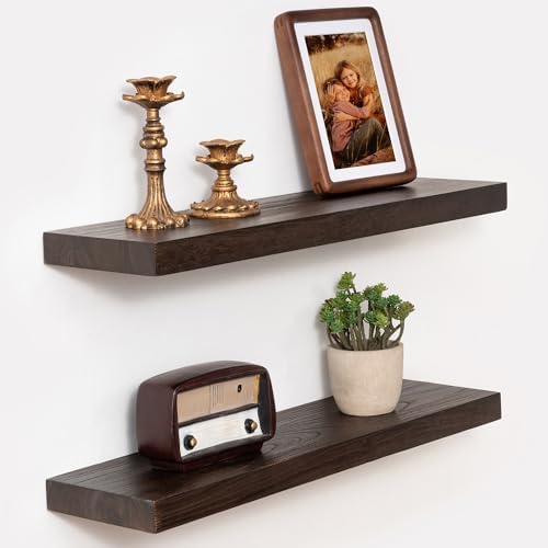 Marsmiles 24in Solid Wood Floating Shelves by Marsmiles