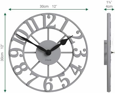 JONES CLOCKS® Lighthouse wall Clock | Sculptural Skeleton Clock | Gray - Image 4