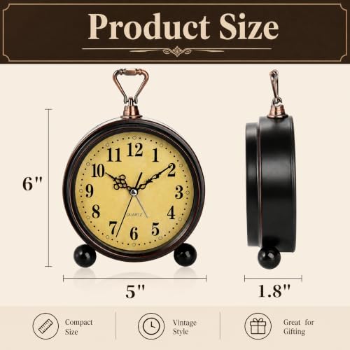Pumtus 2 Pack Vintage Alarm Clocks - Image 2
