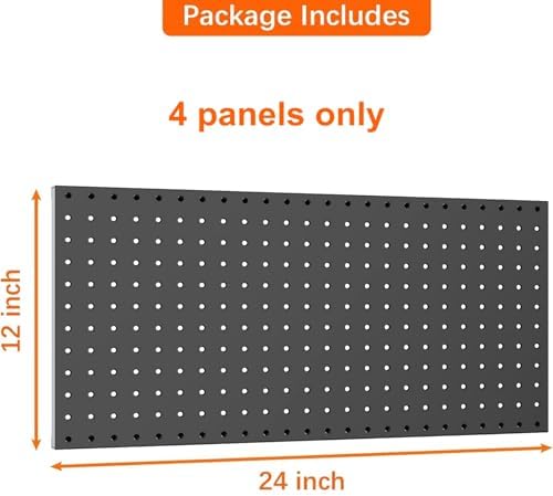 WALMANN 4 PCS 12x24 in Pegboard Panels, 24x48 in Wall Tools Pegboard - Image 3